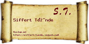 Siffert Tünde névjegykártya